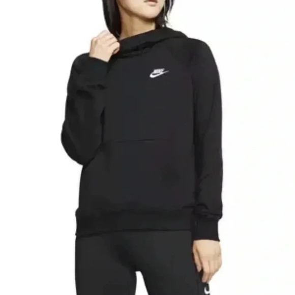 Nike Sportswear Essential Women's Funnel-Neck Fleece Pullover Hoodie GRAY - Picture 1 of 8